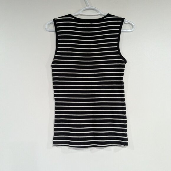 *3/$10* Joe Fresh Ribbed Striped Tank Black White Size XS - Picture 3 of 3